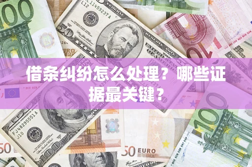 济南借条纠纷怎么处理？哪些证据最关键？